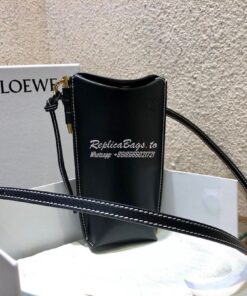 Replica Loewe Gate Pocket in Smooth Calfskin 18756 Black 2