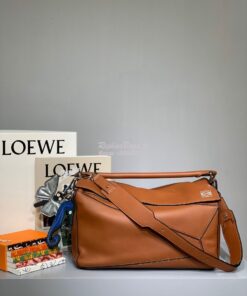 Replica Loewe Puzzle Large Bag in Soft Grained Leather 66003 Tan