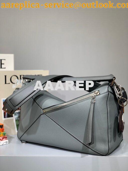 Replica Loewe Puzzle Large Bag in Soft Grained Leather 66003 Ash Blue 6