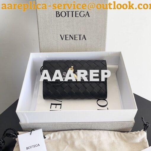 Replica Bottega Veneta BV Andiamo Large Flap Wallet 741504 Lambskin Bl 2