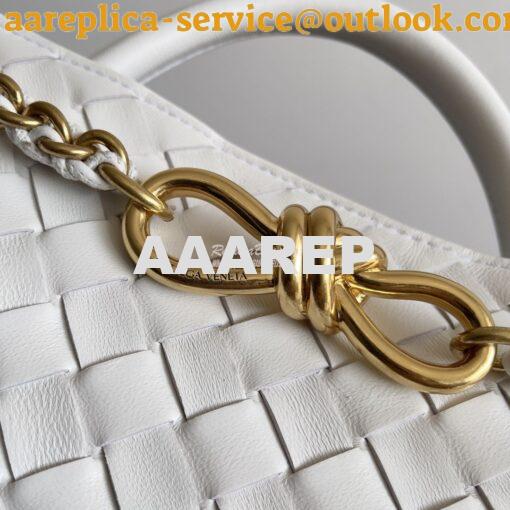 Replica Bottega Veneta BV Small Andiamo With Chain 786008 White Intrec 4