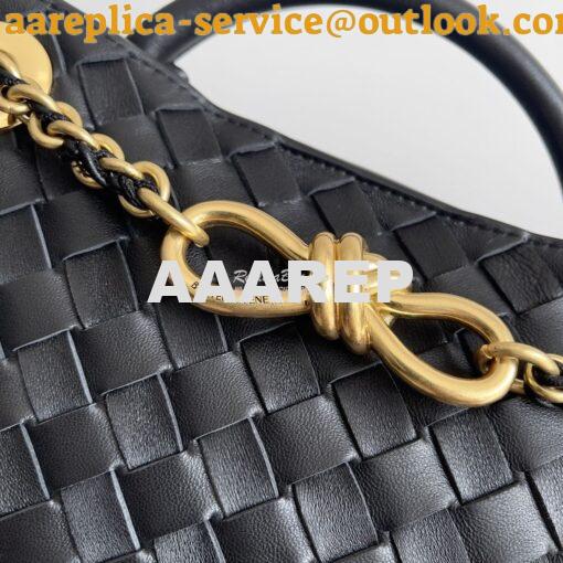 Replica Bottega Veneta BV Small Andiamo With Chain 786008 Black Intrec 5