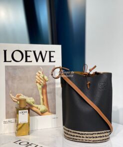 Replica Loewe Gate Bucket in Canvas 66088 Black