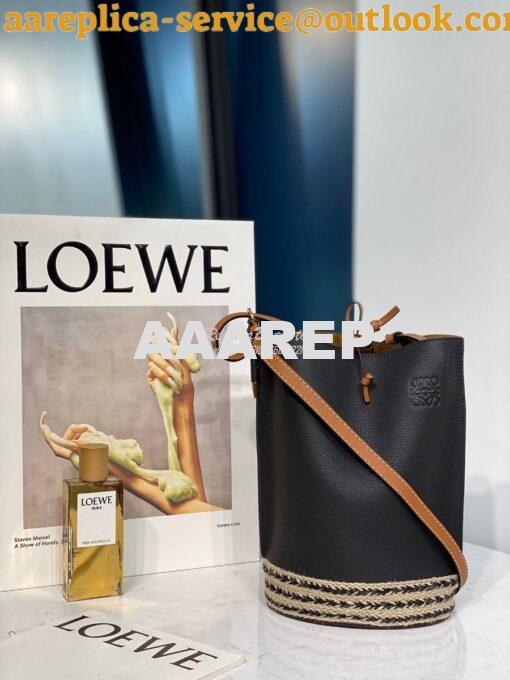 Replica Loewe Gate Bucket in Canvas 66088 Black