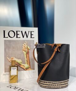 Replica Loewe Gate Bucket in Canvas 66088 Black 2