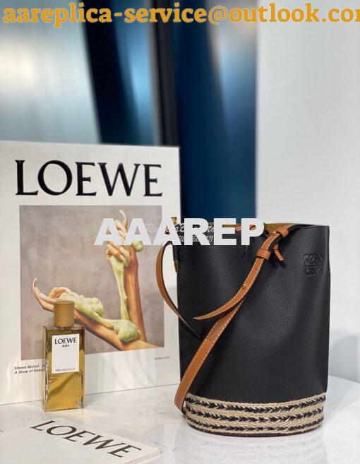 Replica Loewe Gate Bucket in Canvas 66088 Black 2