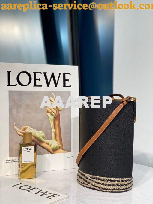 Replica Loewe Gate Bucket in Canvas 66088 Black 3