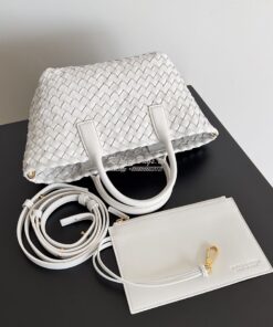 Replica Bottega Veneta BV Mini Cabat 709464 Intreccio Lambskin White 2