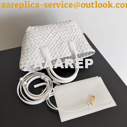 Replica Bottega Veneta BV Mini Cabat 709464 Intreccio Lambskin White 2