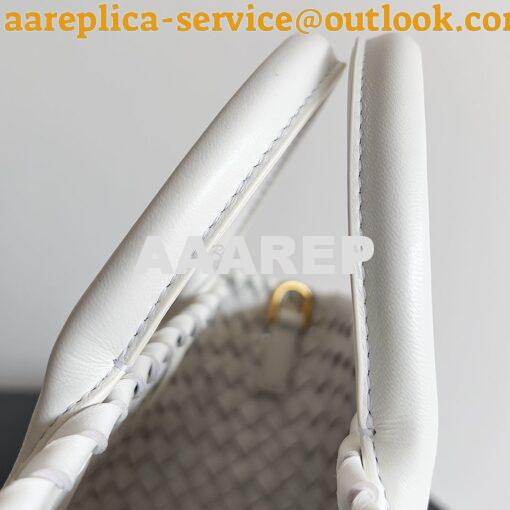 Replica Bottega Veneta BV Mini Cabat 709464 Intreccio Lambskin White 5