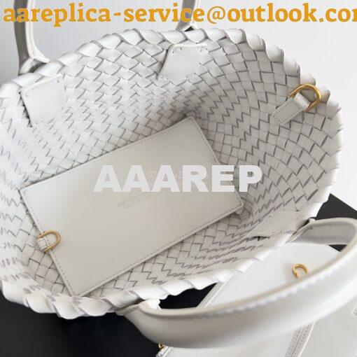 Replica Bottega Veneta BV Mini Cabat 709464 Intreccio Lambskin White 7