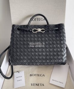 Replica Bottega Veneta BV Medium Andiamo 743572 Black Silver hardware