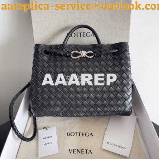 Replica Bottega Veneta BV Medium Andiamo 743572 Black Silver hardware