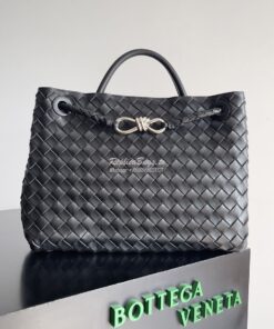 Replica Bottega Veneta BV Medium Andiamo 743572 Black Silver hardware 2