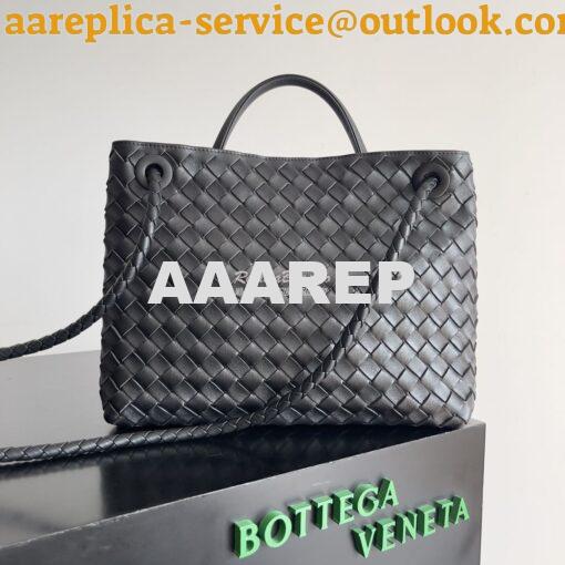 Replica Bottega Veneta BV Medium Andiamo 743572 Black Silver hardware 6