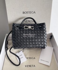 Replica Bottega Veneta BV Small Andiamo 766014 Black Silver hardware