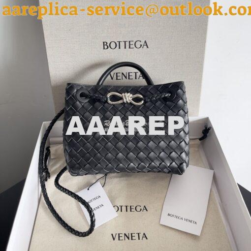 Replica Bottega Veneta BV Small Andiamo 766014 Black Silver hardware