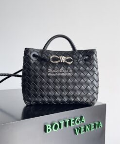 Replica Bottega Veneta BV Small Andiamo 766014 Black Silver hardware 2