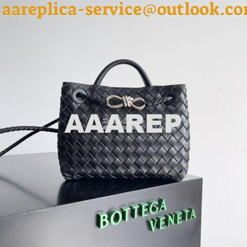 Replica Bottega Veneta BV Small Andiamo 766014 Black Silver hardware 2