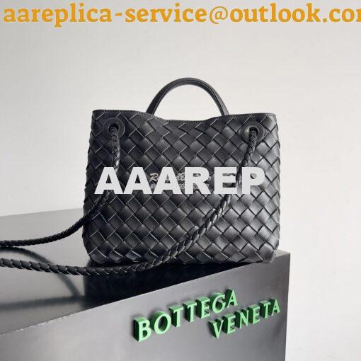 Replica Bottega Veneta BV Small Andiamo 766014 Black Silver hardware 7