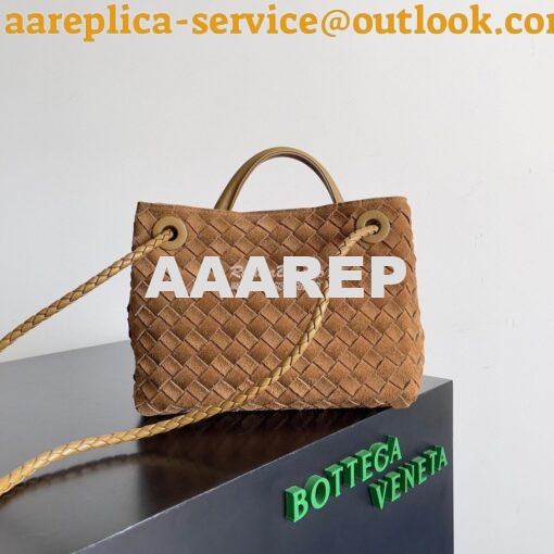 Replica Bottega Veneta BV Small Andiamo 766014 Suede brown 8