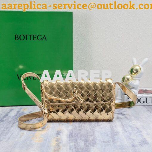 Replica Bottega Veneta Mini Andiamo Gold Lamb Leather Shoulder Bag