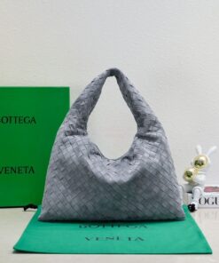 Replica Bottega Veneta BV Small Hop Intrecciato Leather 763966 Grey