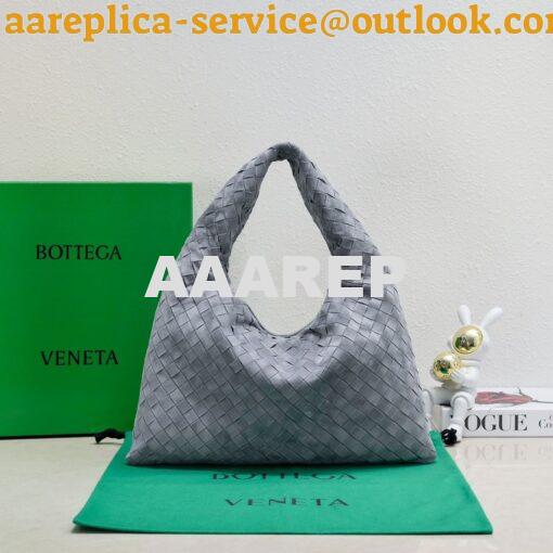 Replica Bottega Veneta BV Small Hop Intrecciato Leather 763966 Grey