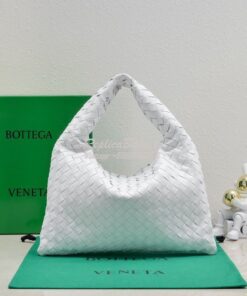 Replica Bottega Veneta BV Small Hop Intrecciato Leather 763966 White