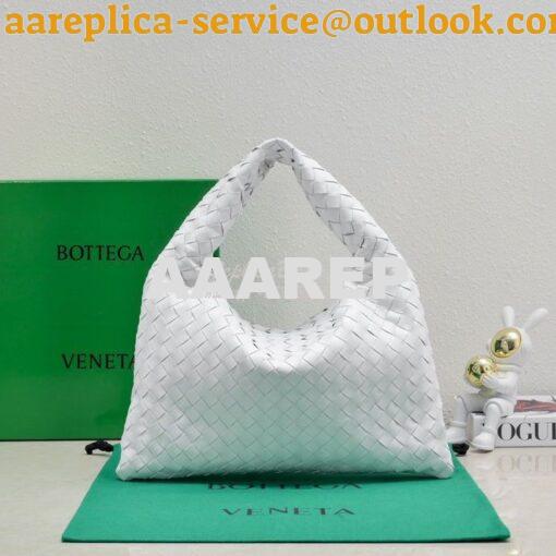 Replica Bottega Veneta BV Small Hop Intrecciato Leather 763966 White