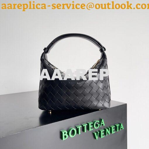 Replica Bottega Veneta BV Mini Wallace Intrecciato Calfskin 754443 Bla