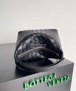 Replica Bottega Veneta BV Mini Wallace Intrecciato Calfskin 754443 Bla 2