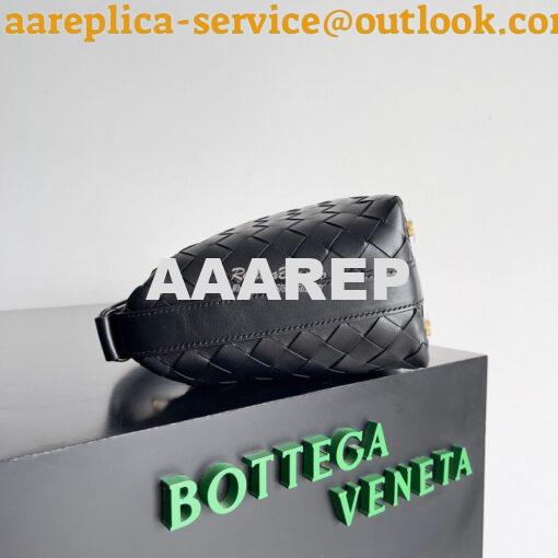 Replica Bottega Veneta BV Mini Wallace Intrecciato Calfskin 754443 Bla 4