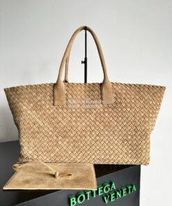 Replica Bottega Veneta BV Large Cabat Intreccio Spft Suede Tote bag 60