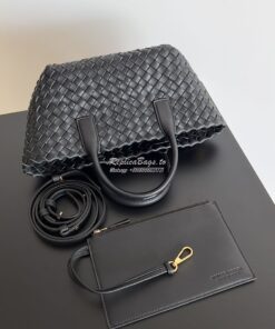 Replica Bottega Veneta BV Mini Cabat 709464 Intreccio Lambskin Black 2