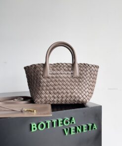 Replica Bottega Veneta BV Mini Cabat 709464 Intreccio Lambskin Taupe G