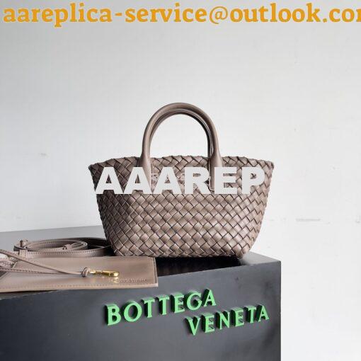 Replica Bottega Veneta BV Mini Cabat 709464 Intreccio Lambskin Taupe G