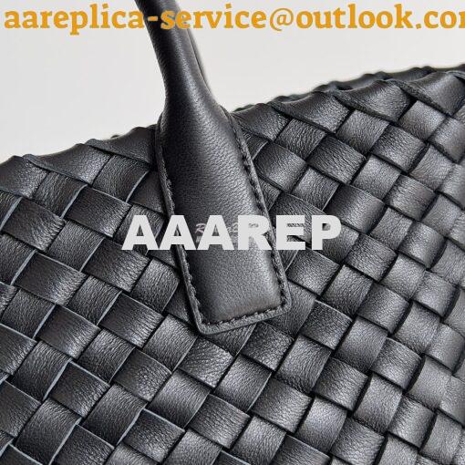 Replica Bottega Veneta BV Mini Cabat 709464 Intreccio Lambskin Black 5