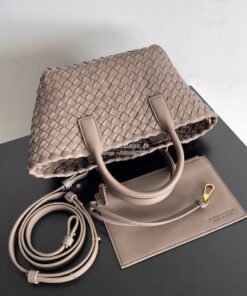 Replica Bottega Veneta BV Mini Cabat 709464 Intreccio Lambskin Taupe G 2