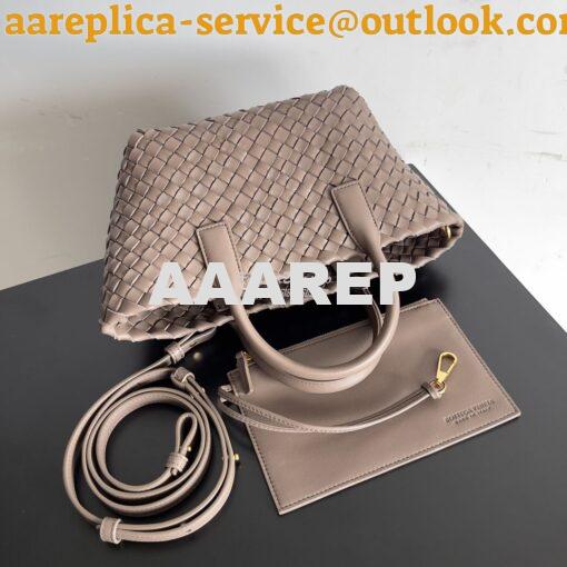 Replica Bottega Veneta BV Mini Cabat 709464 Intreccio Lambskin Taupe G 2