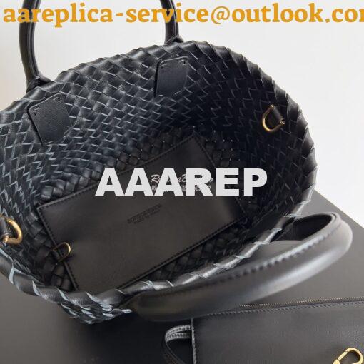 Replica Bottega Veneta BV Mini Cabat 709464 Intreccio Lambskin Black 6