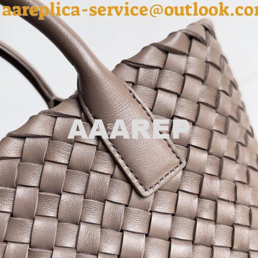 Replica Bottega Veneta BV Mini Cabat 709464 Intreccio Lambskin Taupe G 4