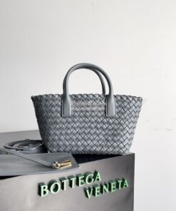 Replica Bottega Veneta BV Mini Cabat 709464 Intreccio Lambskin Thunder