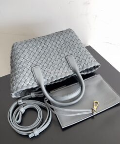 Replica Bottega Veneta BV Mini Cabat 709464 Intreccio Lambskin Thunder 2