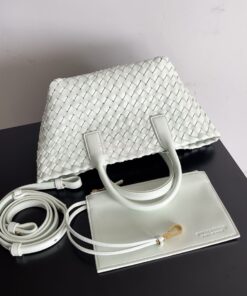 Replica Bottega Veneta BV Mini Cabat 709464 Intreccio Lambskin Glacier 2