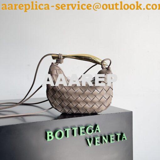 Replica Bottega Veneta BV Mini Sardine in Lambskin 744267 Taupe Grey