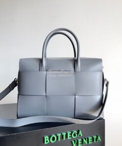 Replica Bottega Veneta BV Arco Briefcase Intreccio leather 680120 Agat