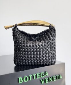 Replica Bottega Veneta BV Sardine Top Handle Bag 731166 Black with Han