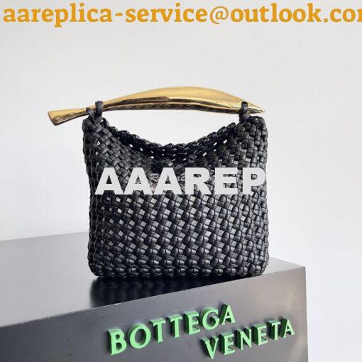 Replica Bottega Veneta BV Sardine Top Handle Bag 731166 Black with Han