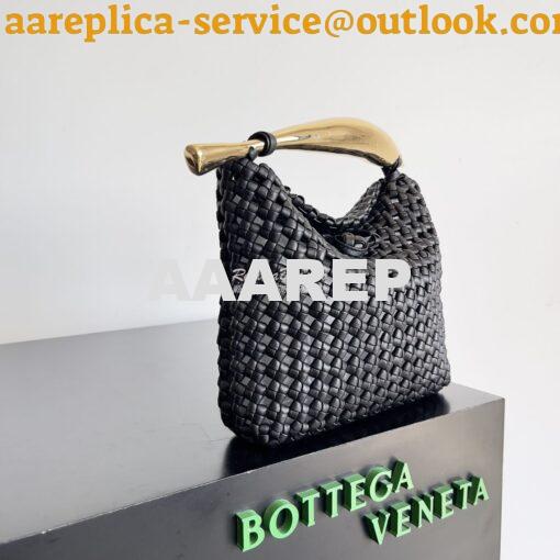 Replica Bottega Veneta BV Sardine Top Handle Bag 731166 Black with Han 2